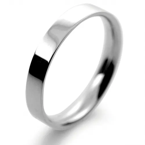 Flat Court Light - 3mm Palladium Wedding Ring 